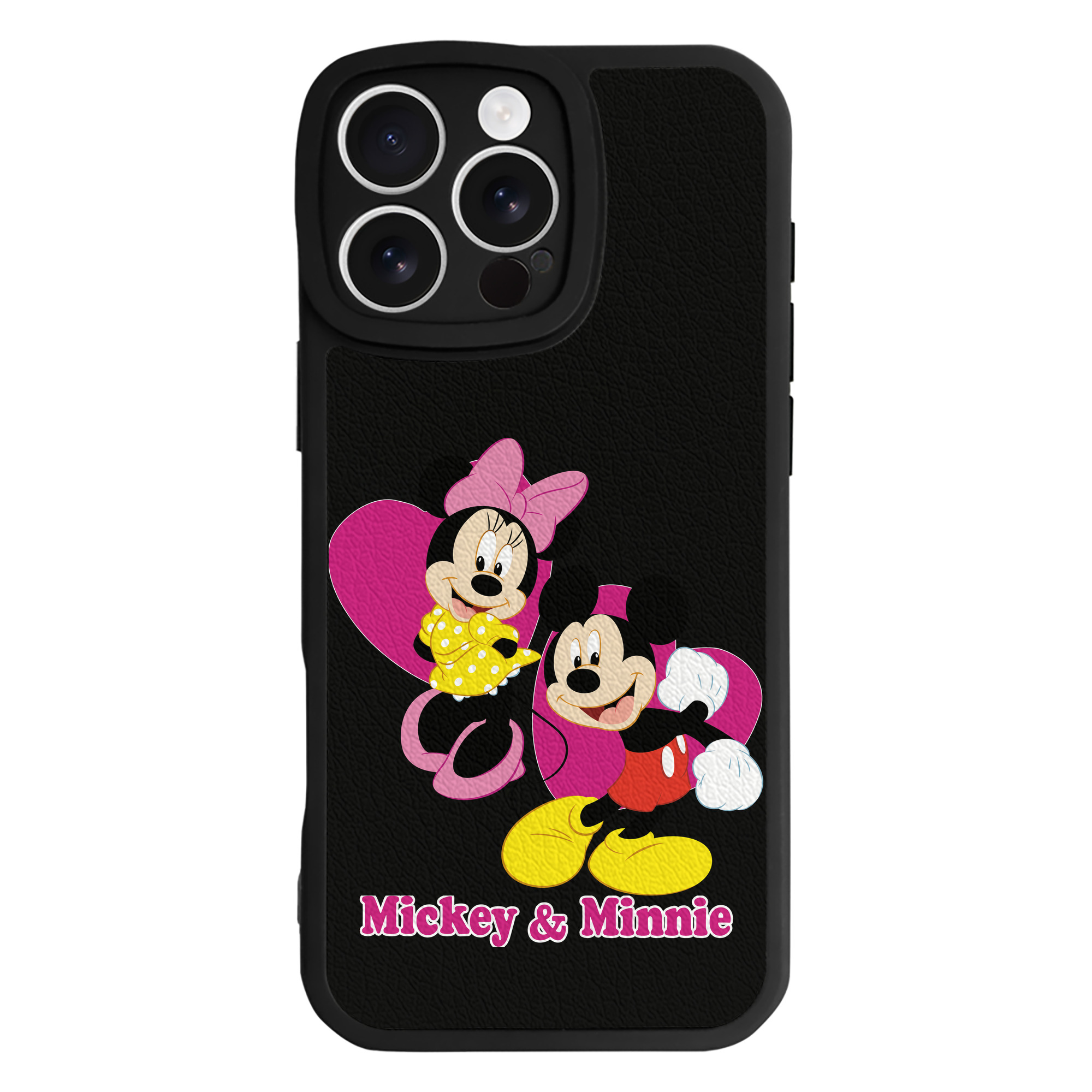 （画像用） ミッキーマウス Mickey Mouse 【iPhone 16シリーズ対応】シリコンスマホケース（レザー調） 材質：シリコン